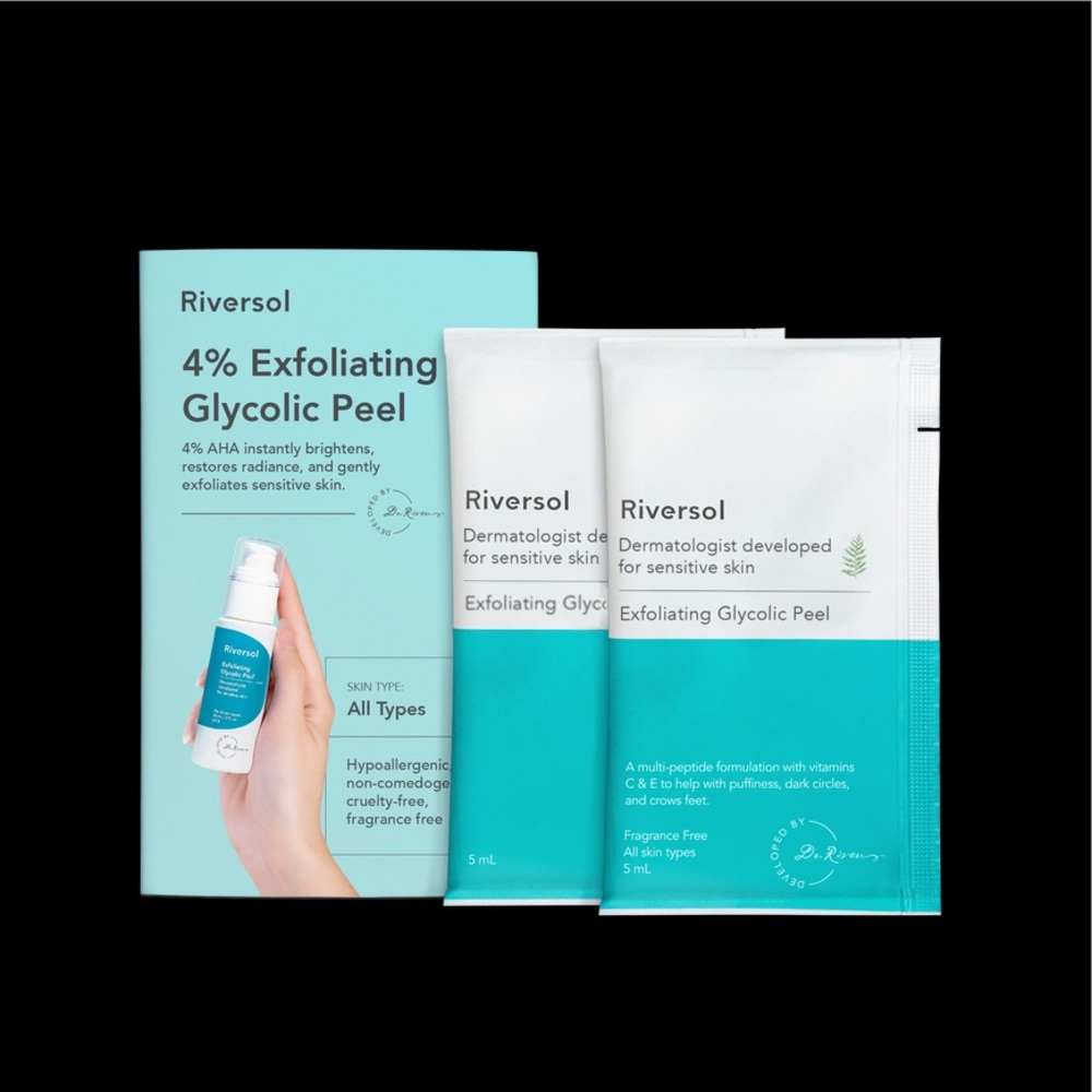 40ml Riversol Glycolic Peel Mask 4% AHA Skincare Travel Packs~ 3 a 4 months